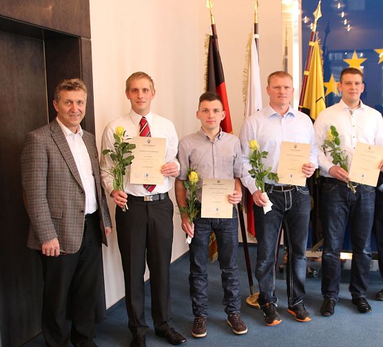 Chris Franke, Alexander Mestmacher und Mathias Groepngie&szlig;er sind Brandmeister Anw&auml;rter (Foto: Ilona Bergmann)