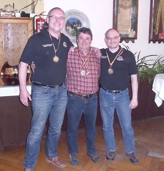 Die drittplatzierte Nordh&auml;user Mannschaft Volker Frischbier, Olaf Adler und Steffen Romer (v.l.n.r.). (Foto: Hans-J. Korbella)