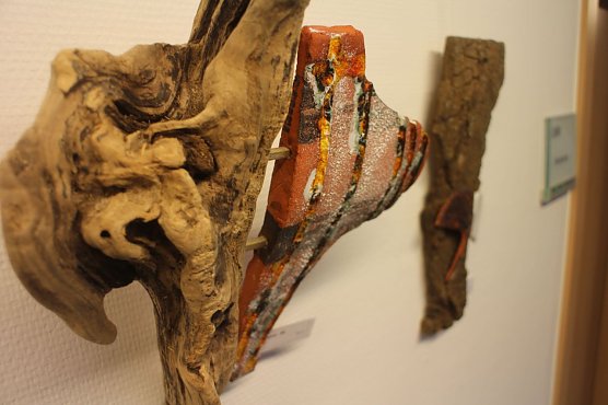 In der neuen Ausstellung der Kreissparkasse "Verg&auml;nglichkeiten" werden Natur und Handwerkskunst miteinander verbunden (Foto: Angelo Glashagel)