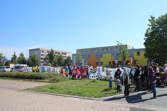 Gegendemonstration in Nordhausen Ost (Foto: nnz)