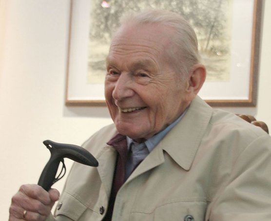 G&uuml;nter Groh im Februar 2015 zur Er&ouml;ffnung seiner Ausstellung im Kunsthaus Meyenburg (Foto: Ilona Bergmann, Pressestelle Stadt Nordhausen)