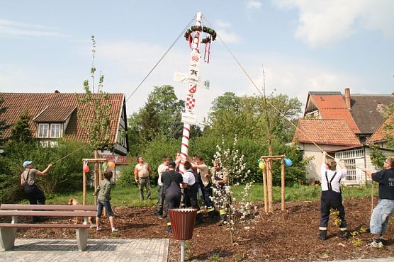 Maibaum setzen (Foto: H. Müller) Maibaum setzen (Foto: H. Müller)