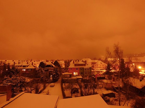 Leserfoto, verschneites Nordhausen bei Nacht (Foto: Bernd Thielbeer)