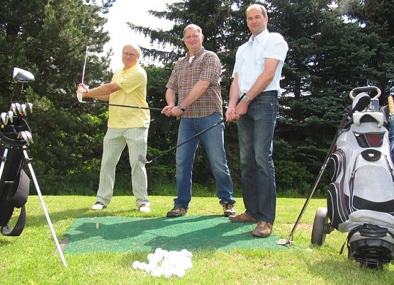 Golfen mit B&uuml;rgermeister (Foto: psv)