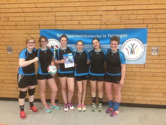 Sechster Platz beim Landesfinale f&uuml;r die M&auml;dels aus Bleicherode (Foto: Schiller Gymnasium Bleicherode)