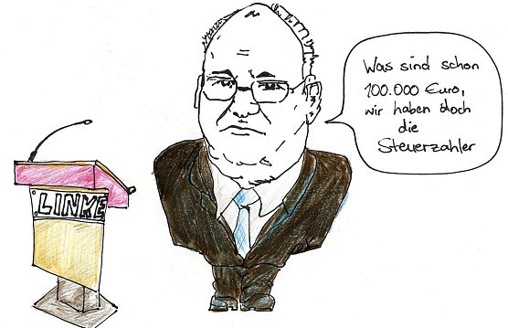 Karikatur (Foto: Harald Buntfu&szlig;)