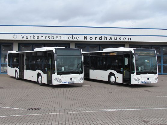 Die Nordh&auml;user Verkehrsbetriebe konnten ihren Fuhrpark jetzt um zwei neue Busse erweitern (Foto: Franziska Bernsdorf)