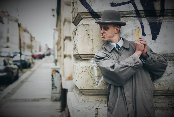 Clownerie der dunklen Seite - mit Herrn Schroedinger geht es an den Rand der Gesellschaft (Foto: Studio 44 e.V.)