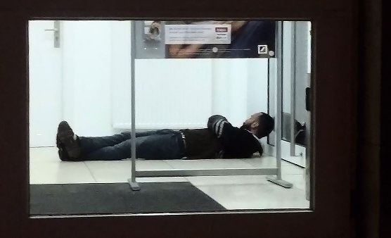 In einer Bank ausgeruht (Foto: Peter Blei)