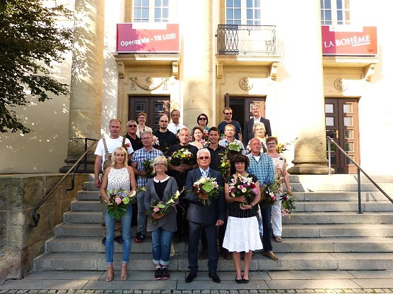 Der neue Intendant Daniel Klajner hie&szlig; gestern in der traditionellen Vollversammlung zu Spielzeitbeginn gemeinsam mit seinen Spartenleitern zahlreiche neue Ensemblemitglieder in Nordhausen willkommen (Foto: Theater Nordhausen/Loh-Orchester Sondershausen GmbH)