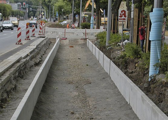 Gro&szlig;baustelle Grimmelallee (Foto: M. Guder)