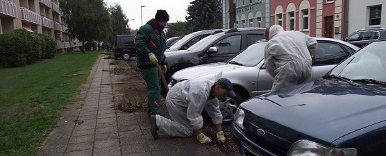 Einsatz in der Justus-Jonas-Stra&szlig;e (Foto: Kurt Frank)