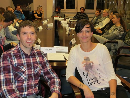 Stadtelternsprecher Andr&eacute; Bretzke  (links) und seine Stellvertreterin Anja Gerlach (Foto: Dieter Jaunich, Amtsleiter Kultur und Bildung)