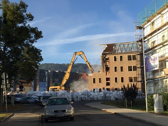 Rückbau in der Freiheitsstraße (Foto: WBG Südharz) Rückbau in der Freiheitsstraße (Foto: WBG Südharz)