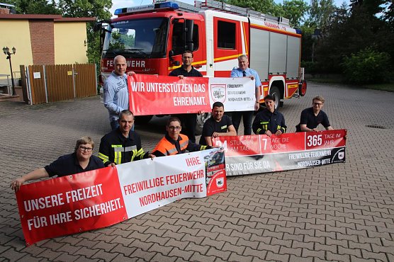Die Freiwillige Feuerwehr Mitte will offensiv f&uuml;r das Ehrenamt werben (Foto: Patrick Grabe, Pressestelle Stadt Nordhausen)