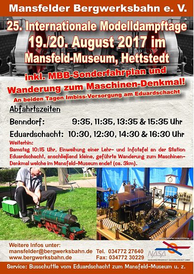 Plakat Sonderzug (Foto: Mansfelder Bergwerksbahn, Marco Zeddel)