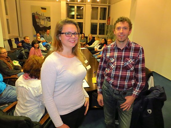 Stadtelternsprecher Andr&eacute; Bretzke (rechts) und seine Stellvertreterin Marie Christin Schulz (Foto: Dieter Jaunich, Stadtverwaltung)