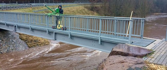 Hochwasser am Pegel Ilfeld (Foto: Susanne Schedwill)