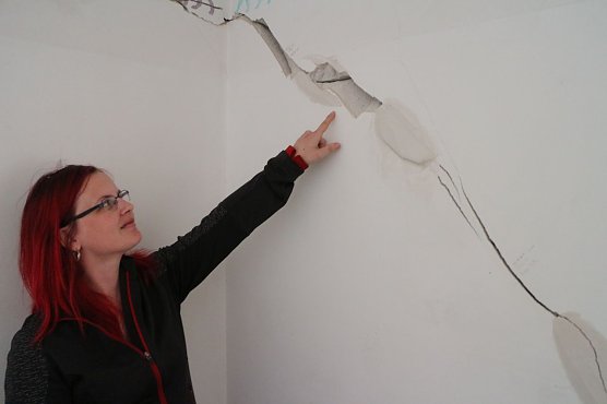 Tierheimleiterin Jennifer-Michaela Schenk im Katzenhaus (Foto: Angelo Glashagel)