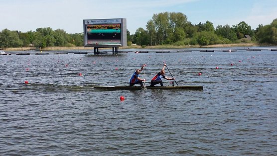  Im Zweier-Canadier &uuml;ber 500m und 200m konnte Olaf Ostwald mit seinem Sportfreund Maik Unger zweimal den 3.Platz erk&auml;mpfen. (Foto: privat)