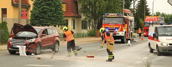 Unfall auf der Helmestra&szlig;e (Foto: S. Dietzel)