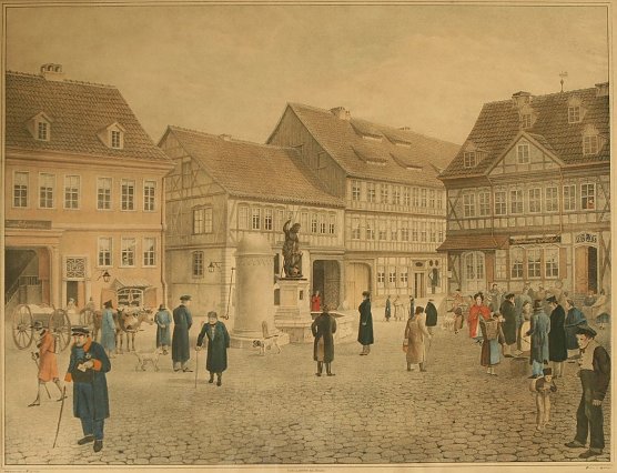 W. Eichler, Der Kornmarkt zu Nordhausen, Reproduktion M. Veit (Foto: Heidelore Kneffel)