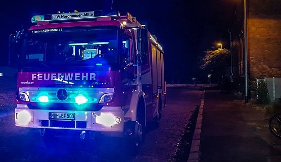 Einsatz in der Ullrichstra&szlig;e (Foto: Feuerwehr Nordhausen)