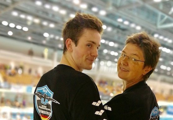 Einer kam durch - Trainerin Berndt mit Franz Stritzel bei den deutschen Jahrgangsmeisterschaften (Foto: Katrin Berndt)