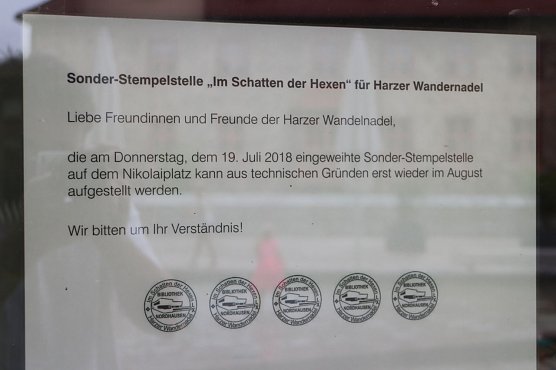 Hinweis auf die bereits eingeweihte Sonderstempelstelle (Foto: Angelo Glashagel) Hinweis auf die bereits eingeweihte Sonderstempelstelle (Foto: Angelo Glashagel)