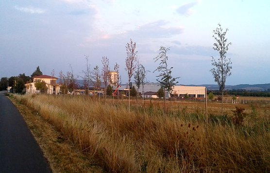 Industriegebiet bei Urbach, im Hintergrund Henning Bau (Foto: B. Schwarzberg)