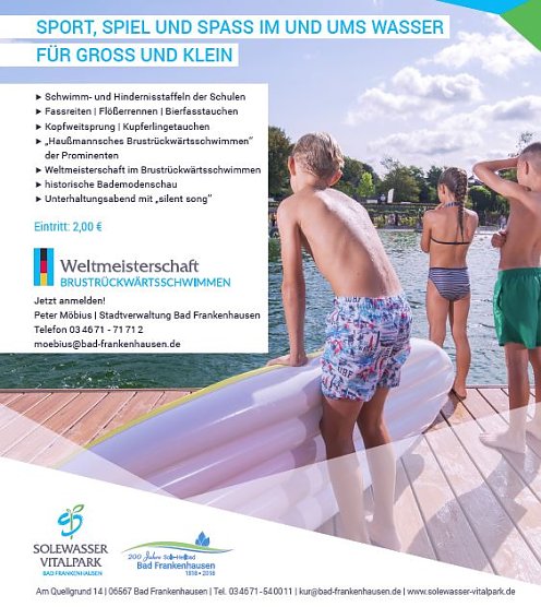 Großes Schwimmbadfest (Foto: Stadtmarketing Bad Frankenhausen) Großes Schwimmbadfest (Foto: Stadtmarketing Bad Frankenhausen)
