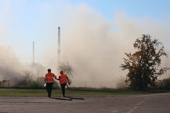 Ein Knall, ein Fall und ein wenig Staub, dann war alles vorbei (Foto: Angelo Glashagel)