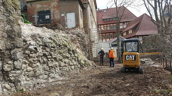 Sanierungsarbeiten an der Stadtmauer haben begonnen (Foto: Pressestelle Stadt Nordhausen)