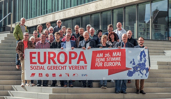 Gewerkschaften werben f&uuml;r die Europawahl (Foto: IG Metall Nordhausen)