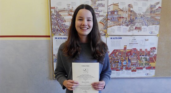 Erfolgreich im th&uuml;ringenweiten Wettbewerb der Lateiner - Milena Pfeiffer (Foto: H. Roeder)