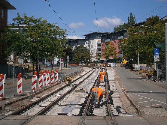Stra&szlig;enbahnarbeiten (Foto: Ralf Stade)