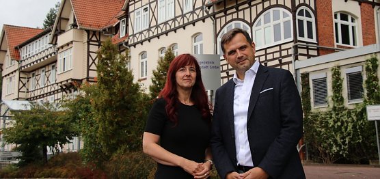 Partnersuche gegl&uuml;ckt: Klinikleiterin Antje M&uuml;ller und ICW Gesch&auml;ftsf&uuml;hrer Ingmar Wegner (Foto: Angelo Glashagel)