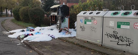 Container ausgebrannt (Foto: nnz)