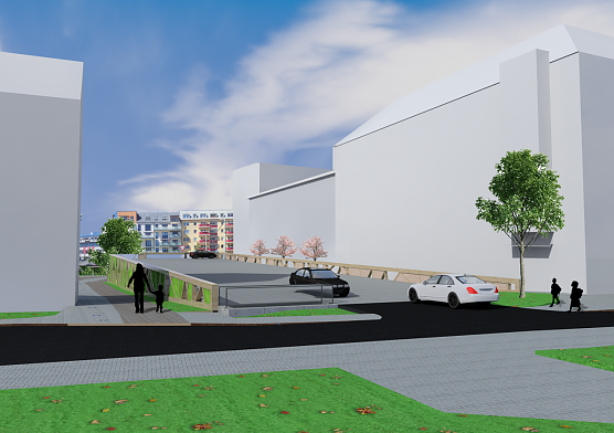 Parkhaus Am Petersberg - Blick von der Weberstra&szlig;e (Foto: SWG Nordhausen)