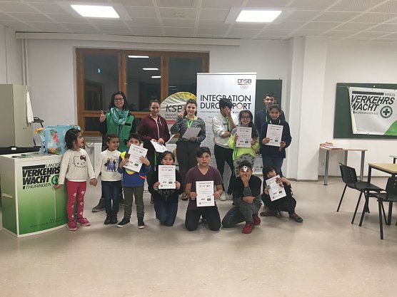 Vergangene Woche fand in dem Wohnheim f&uuml;r ausl&auml;ndische Familien in S&uuml;lzhayn die zweite Veranstaltung zum Thema Verkehrssicherheit statt (Foto: Kreissportbund Nordhausen)