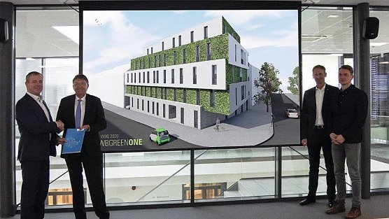 Steffen Loup, Dr. Sühl, Sven Dörmann, Dr. Michael Flagmeyer (v.l.) (Foto: WBG Südharz) Steffen Loup, Dr. Sühl, Sven Dörmann, Dr. Michael Flagmeyer (v.l.) (Foto: WBG Südharz)