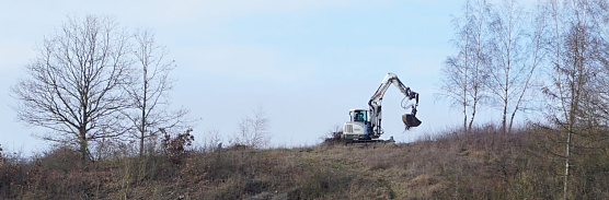 Bagger auf dem M&uuml;hlberg in Niedersachswerfen (Foto: Susanne Schedwill)