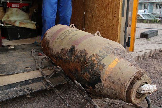 Der Erhaltungszustand der Bombe war ungewöhnlich gut (Foto: agl) Der Erhaltungszustand der Bombe war ungewöhnlich gut (Foto: agl)