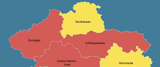 Ausschnitt 7-Tage Inzidenz f&uuml;r Th&uuml;ringen, Stand 05.11. (Foto: Th&uuml;ringer Ministerium f&uuml;r Arbeit, Soziales, Gesundheit, Frauen und Familie)