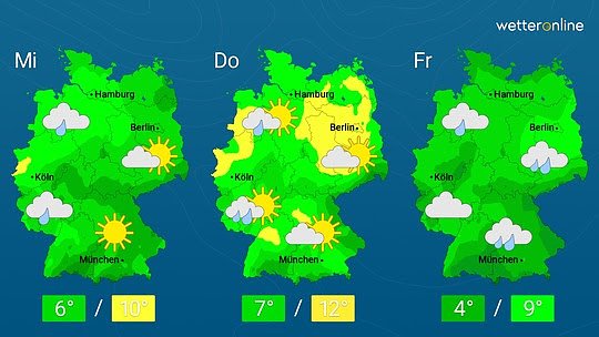 Wetterkarte (Foto: QetterOnline) Wetterkarte (Foto: QetterOnline)