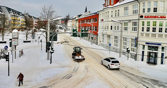 Blick auf die Bahnhofstra&szlig;e heute Nachmittag (Foto: agl)
