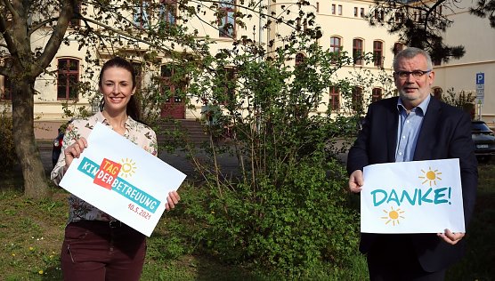 Tag der Kindertagesbetreuung - Sabine Reich und Stefan Nüßle (Foto: J.Piper) Tag der Kindertagesbetreuung - Sabine Reich und Stefan Nüßle (Foto: J.Piper)