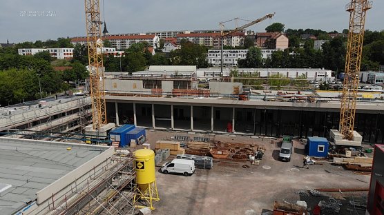 Blick auf die Baustelle des Feuerwehrkomptenzzentrums (Foto: Stadtverwaltung Nordhausen)