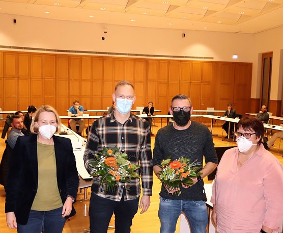 Neue Elternsprecher der Kindertageseinrichtungen gew&auml;hlt (v.l.n.r.): B&uuml;rgermeisterin Jutta Krauth, Stadtelternsprecher Matthias G&auml;pler, Christian Klein Stellvertreter, Heike Kopischke (Sachgebiet Kitas u. Generationen) (Foto: Stadtverwaltung Nordhausen)