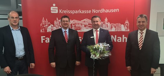 Von links: Landrat Matthias Jendricke, Thomas Seeber, Jan Oberb&uuml;chler und Wolfgang Asche (Foto: nnz)